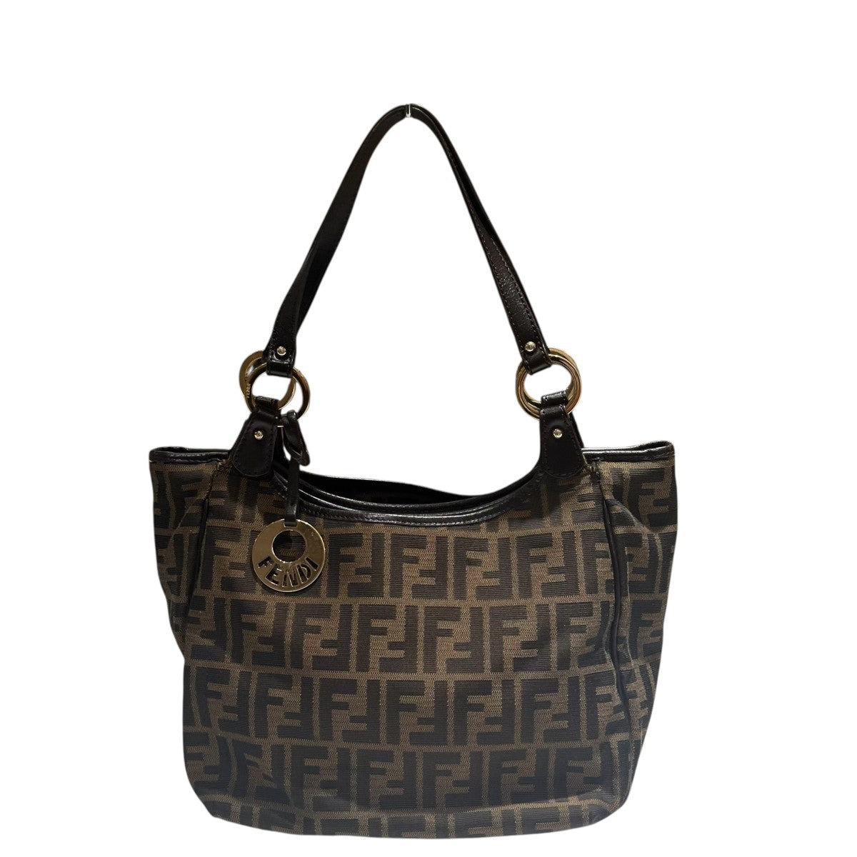FENDI(フェンディ) ズッカ柄ハンドバッグ8BH156 8BH156 - ブラウン