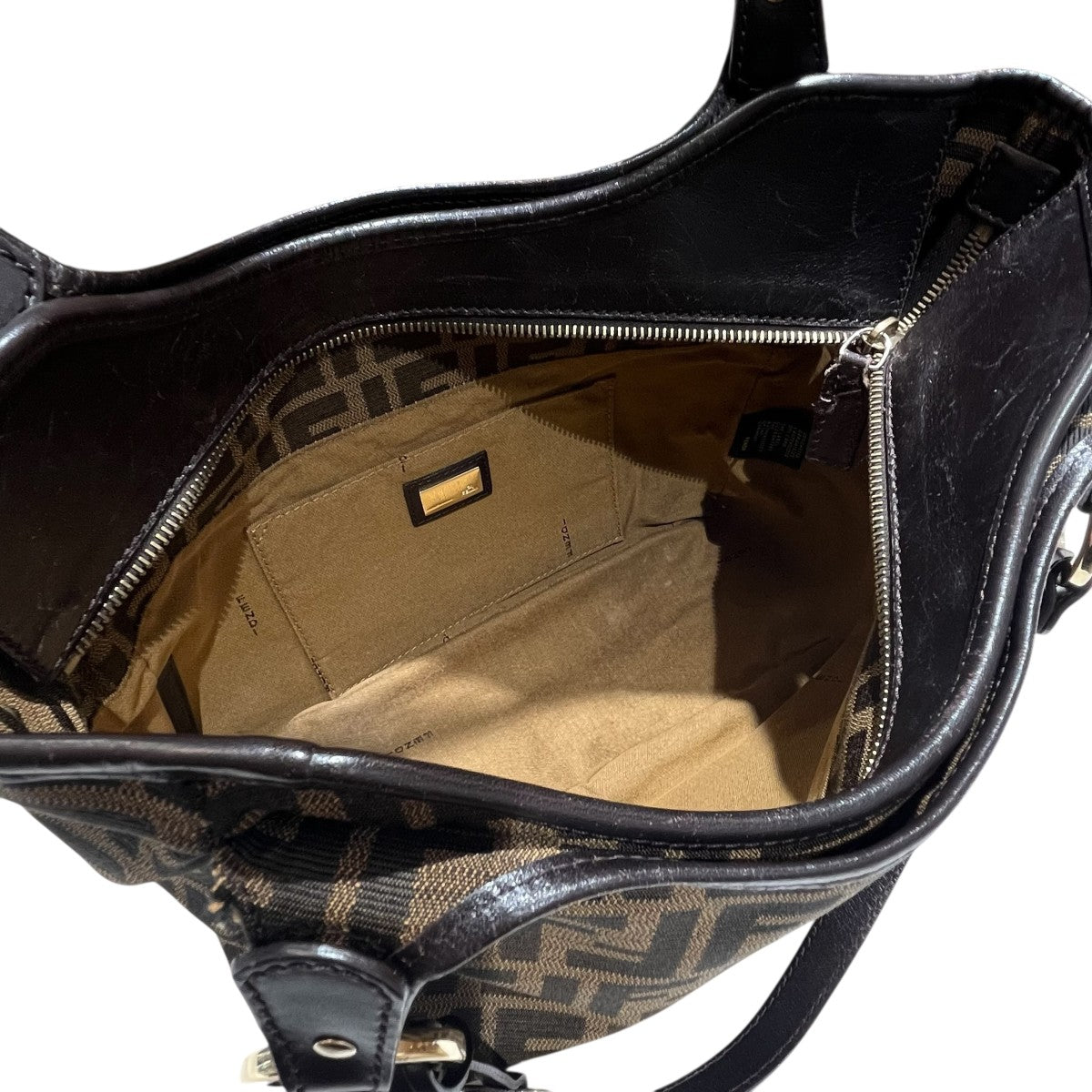 FENDI(フェンディ) ズッカ柄ハンドバッグ8BH156 8BH156 - ブラウン