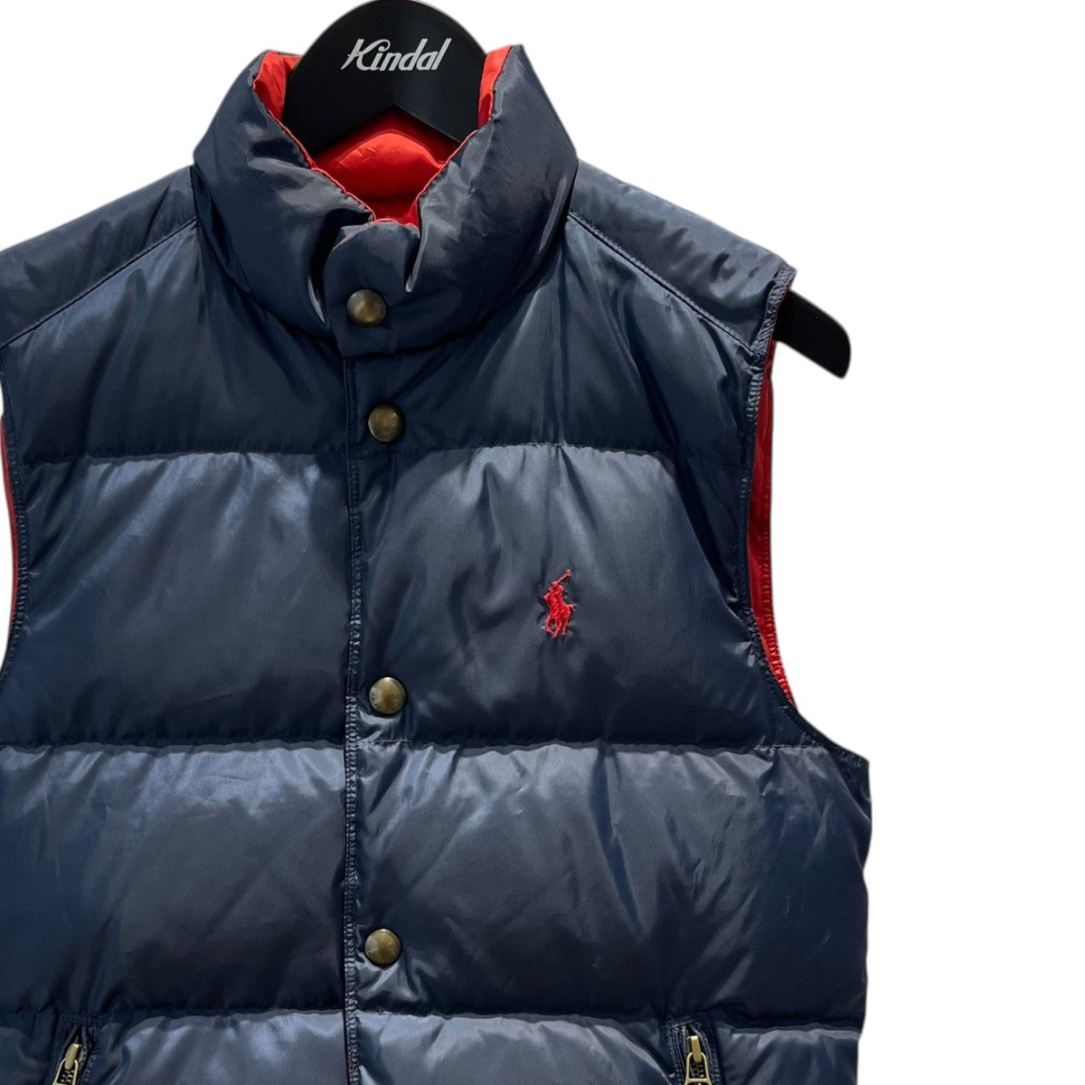 【お値下げ】Polo Ralph Lauren アイボリー ダウンベスト XS POLO RALPH LAUREN(ポロラルフローレン) ワンポイントリバーシブル