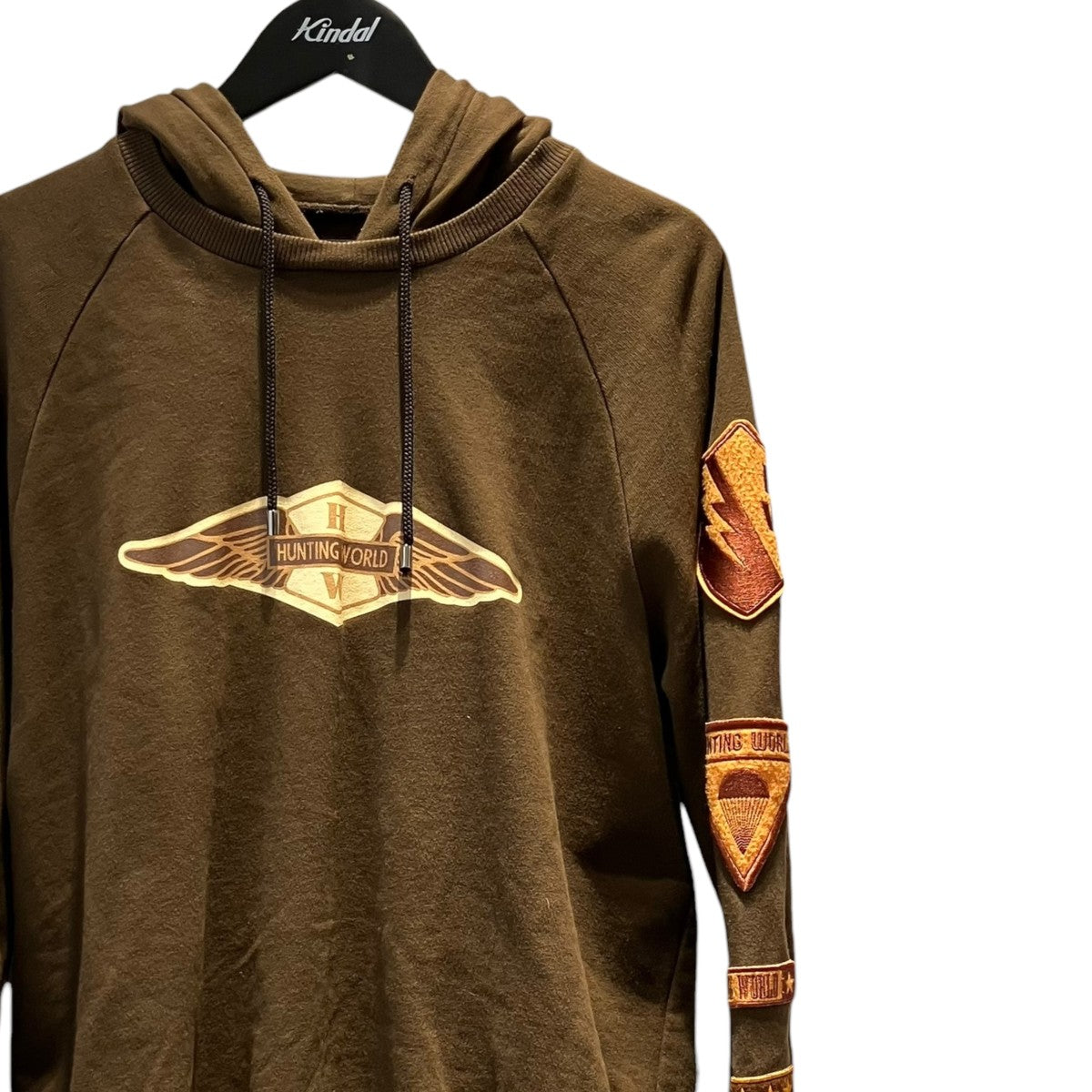 ロゴプリント・袖ワッペンパーカー92SS01