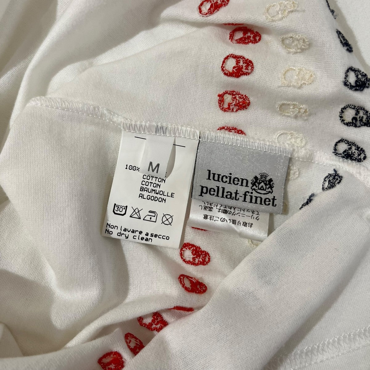 lucien pellat-finet 裾スカル刺繍Tシャツ 古着・中古-3枚目のアイテム画像