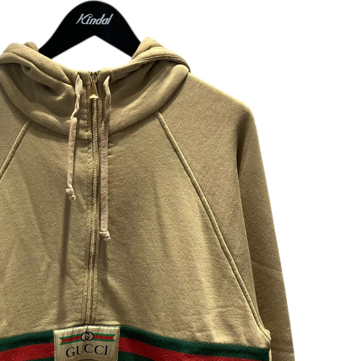 C⭐︎　GUCCI ベージュ クロップドパーカー GUCCI(グッチ) ハーフジップパーカー644656 644656 ベージュ サイズ XS