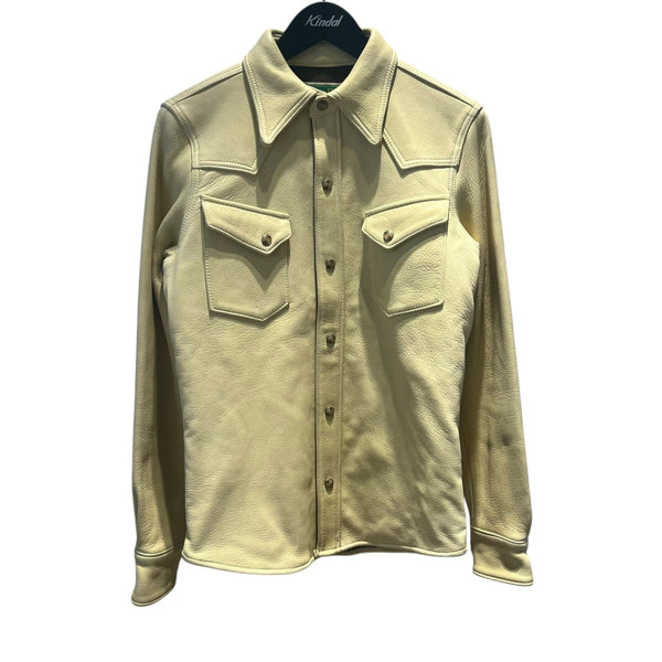 WEST RIDE(ウエストライド) レザーウエスタンシャツ ベージュ サイズ