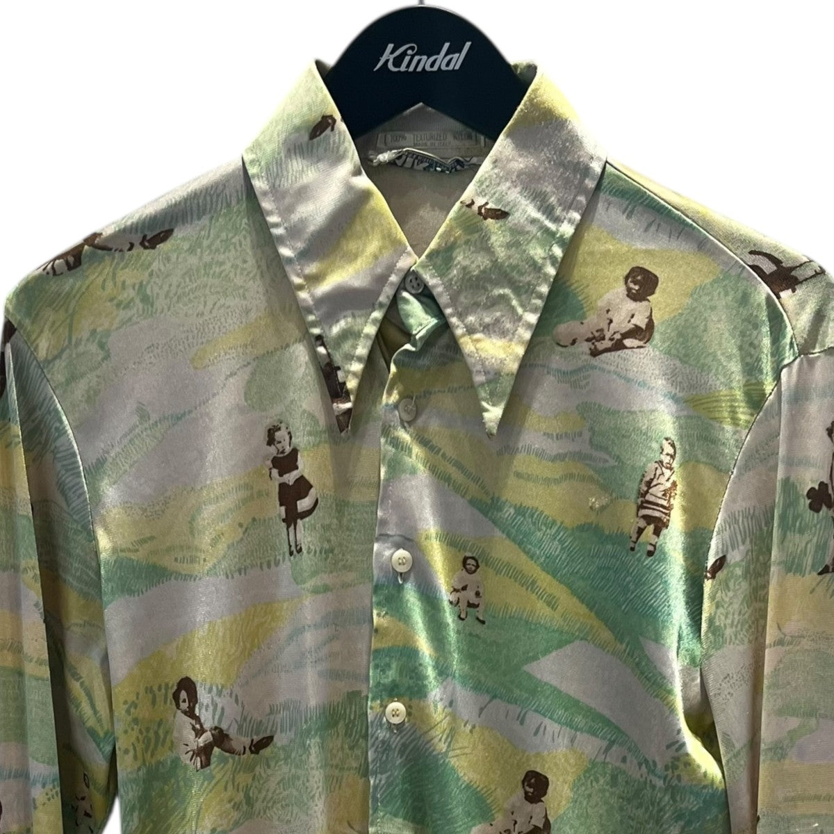 VINTAGE nik-nik 70’s人物プリント長袖シャツ 古着・中古-3枚目のアイテム画像