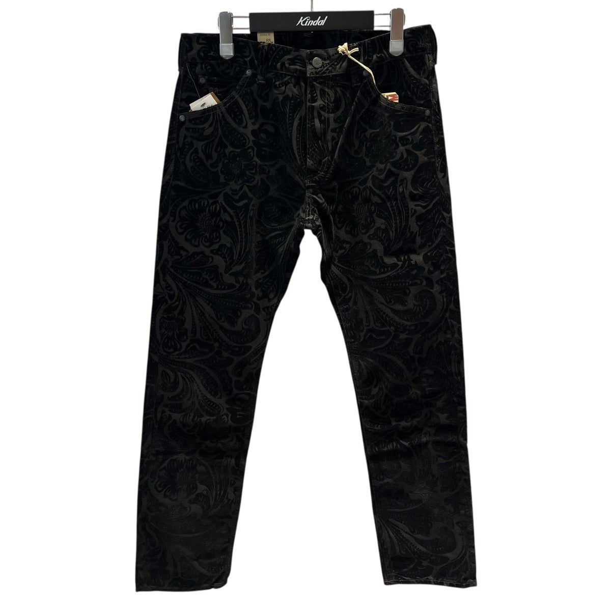 RRL Black Floral 12oz Flocked Denim デニムパンツ 782943823001 古着・中古-1枚目のアイテム画像