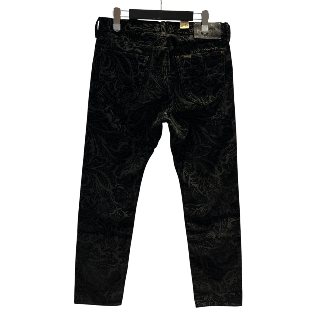 RRL Black Floral 12oz Flocked Denim デニムパンツ 782943823001 古着・中古-2枚目のアイテム画像
