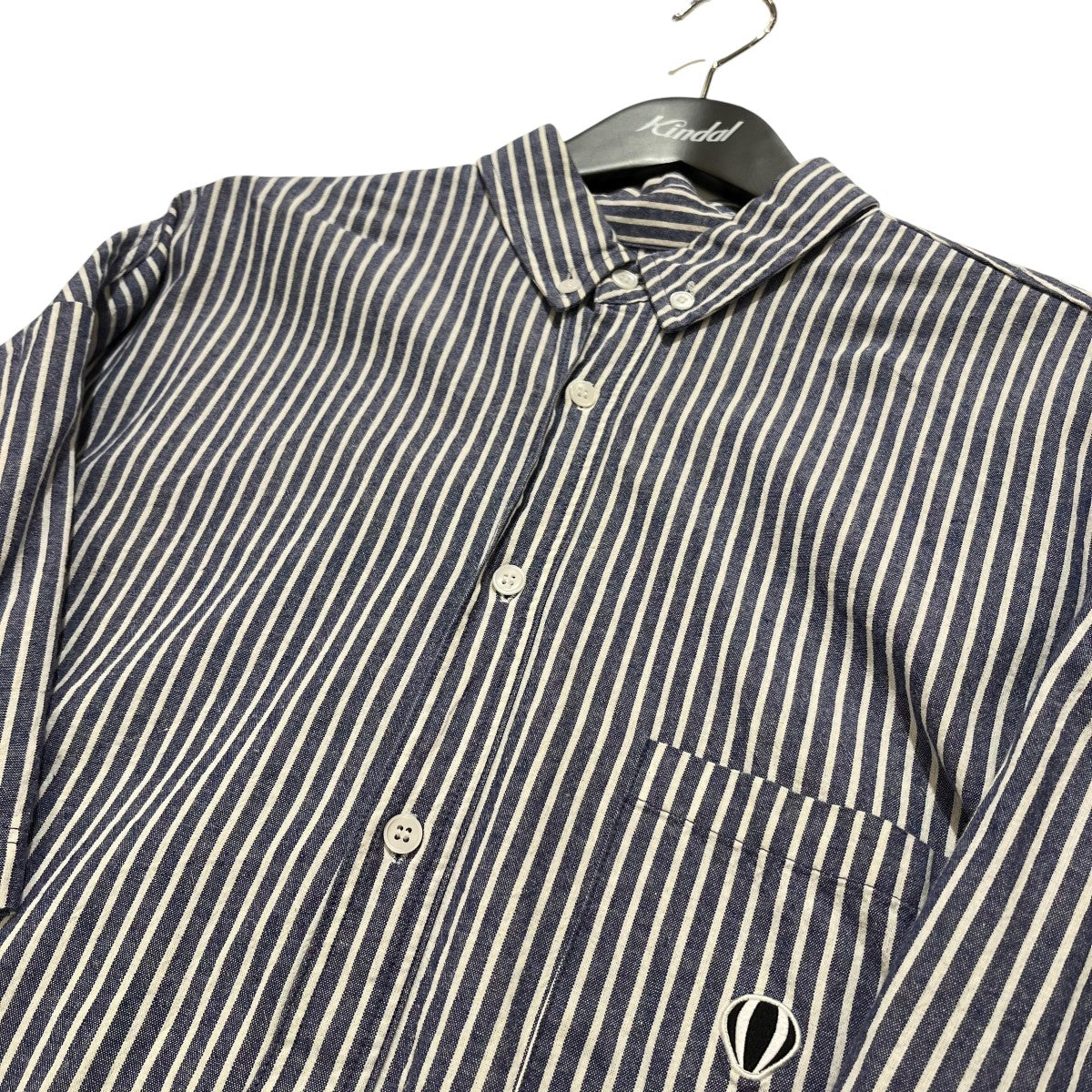 Wide Layered Oxford Shirtストライプボタンダウンシャツ
