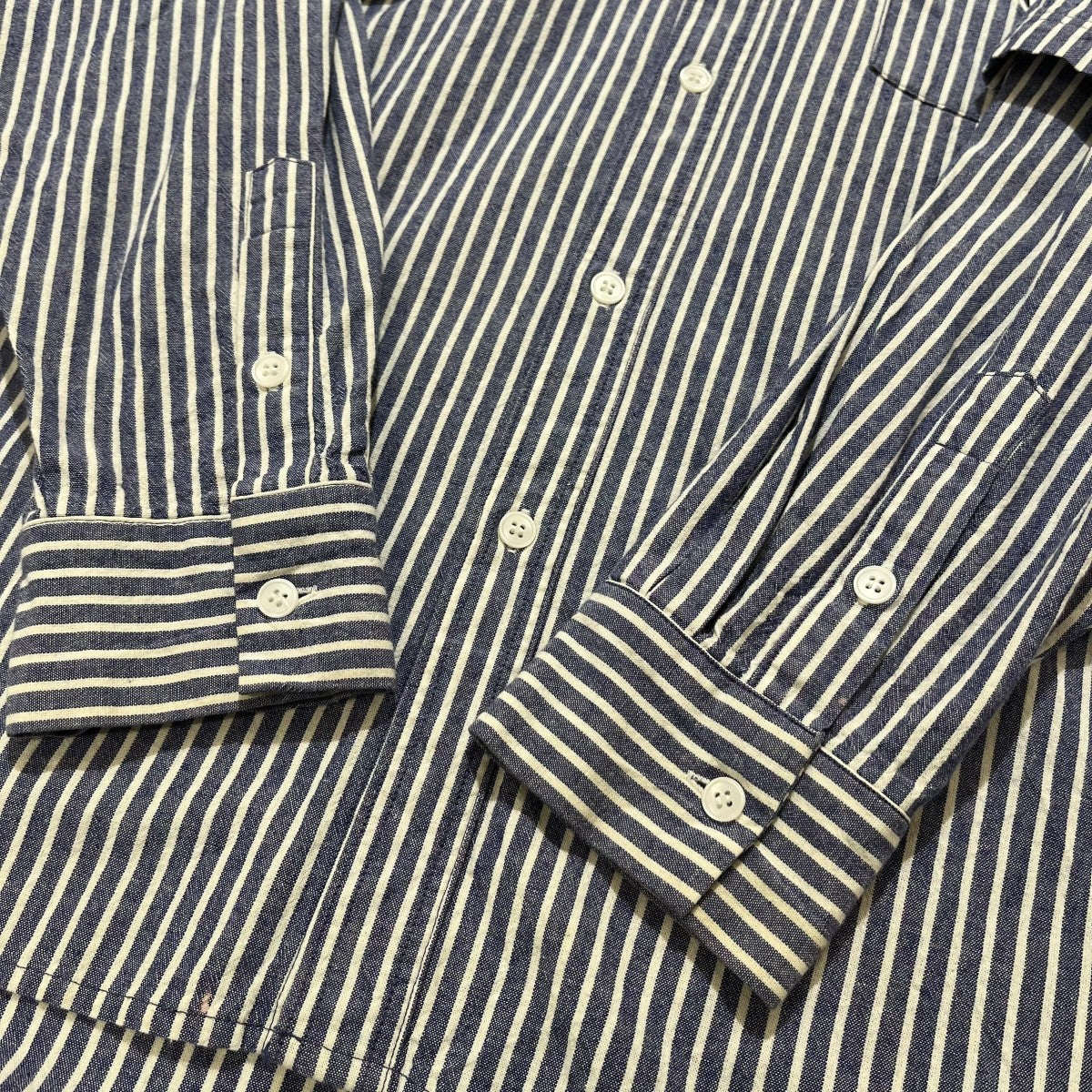 Wide Layered Oxford Shirtストライプボタンダウンシャツ