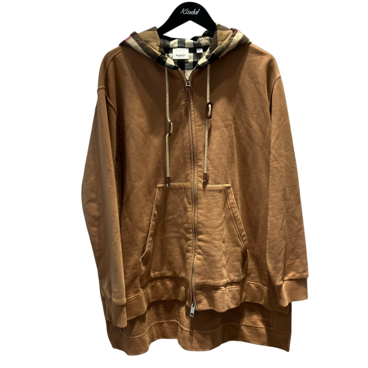BURBERRY ティッシ期フードチェックジップパーカー8043180 古着・中古-1枚目のアイテム画像