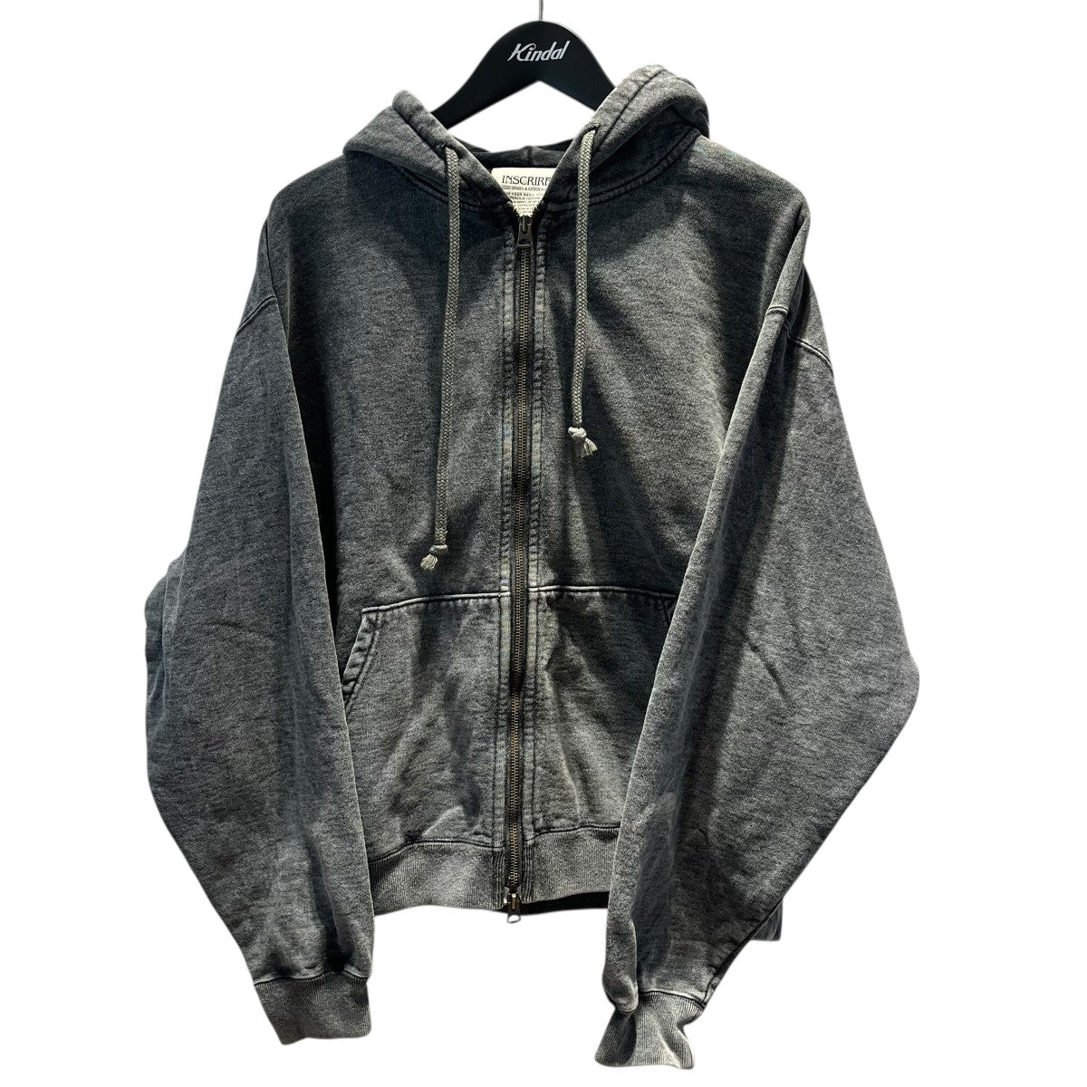 INSCRIRE Zip Bleach Sweat ParkaジップパーカーI24SS-BC79B 古着・中古-1枚目のアイテム画像