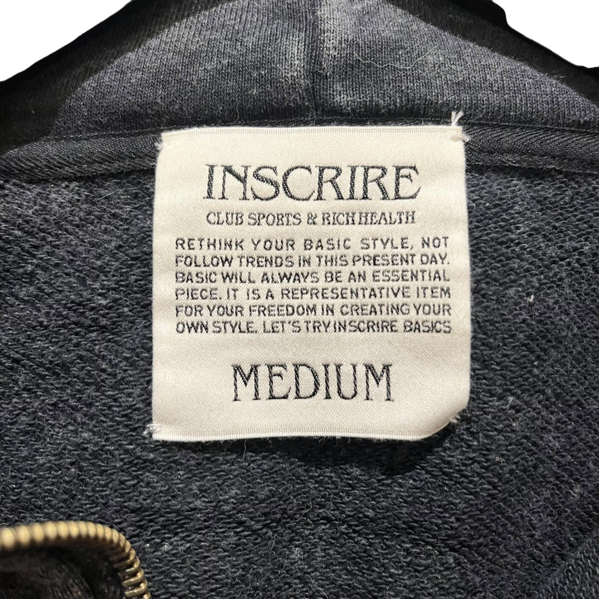 INSCRIRE Zip Bleach Sweat ParkaジップパーカーI24SS-BC79B 古着・中古-5枚目のアイテム画像