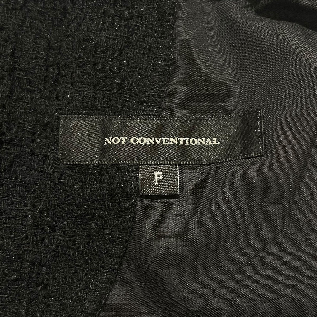 NOT CONVENTIONAL タックパンツN25-002-BLK Ivy line tweed pant 古着・中古-4枚目のアイテム画像