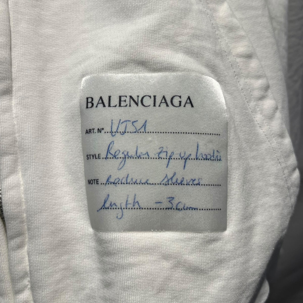 BALENCIAGA 24SSジップアップパーカーSAMPLE STICKER 古着・中古-3枚目のアイテム画像