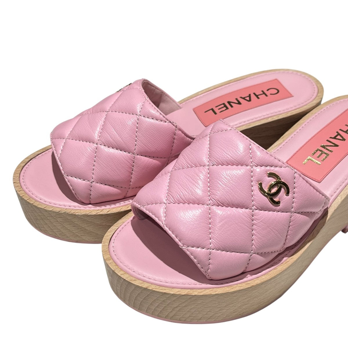 CHANEL G38555 ココマーク マトラッセウェッジソールサンダル 古着・中古-4枚目のアイテム画像