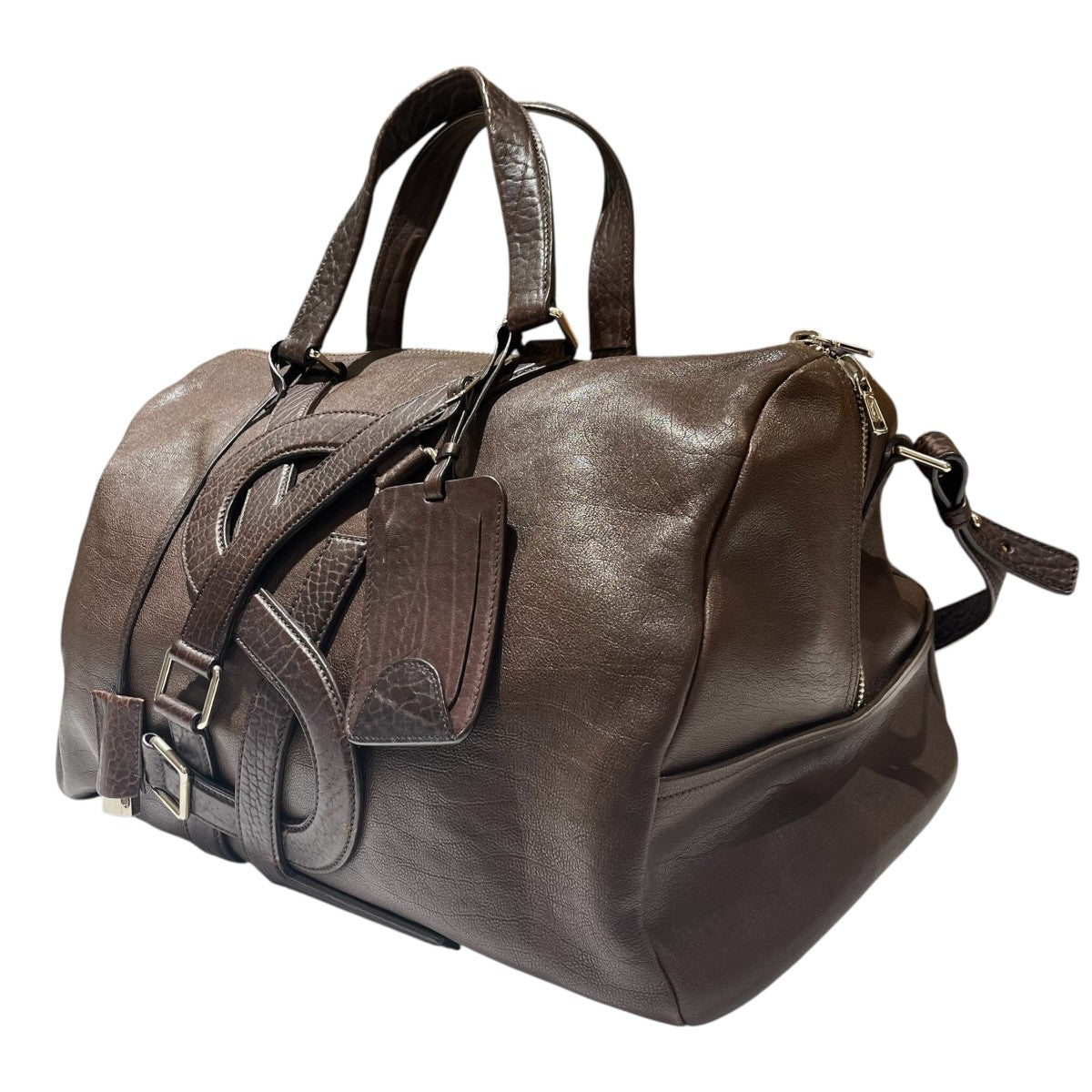 Yves Saint Laurent カサンドラ 2WAY レザー ダッフル ボストンバッグ 古着・中古-1枚目のアイテム画像