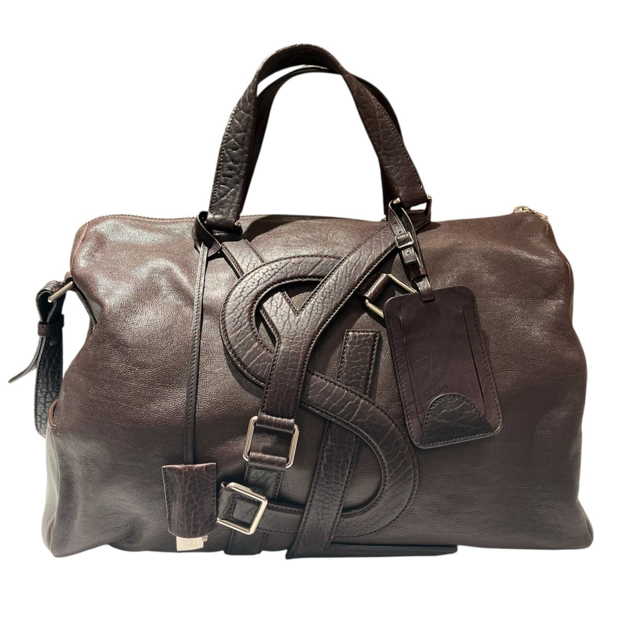 Yves Saint Laurent カサンドラ 2WAY レザー ダッフル ボストンバッグ 古着・中古-2枚目のアイテム画像