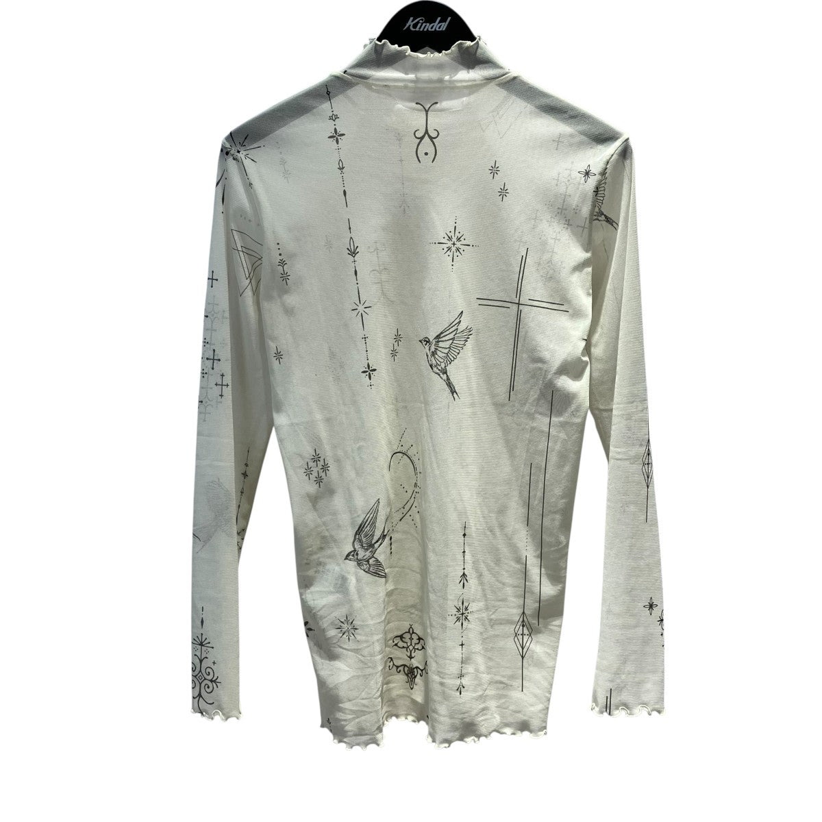 LIMI feu 26SS長袖カットソーLK-T51-935 TATTOO PRINTED TULLE TURTLE NECK T 古着・中古-1枚目のアイテム画像