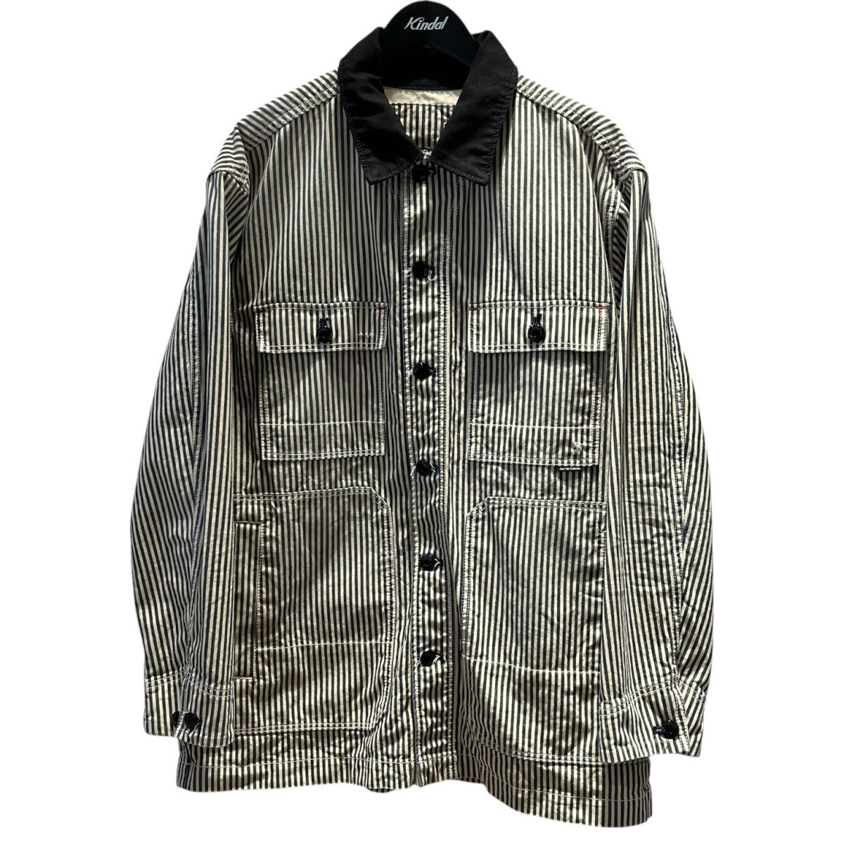 G-STAR RAW Exclusivesダメージコレクション加工ストライプカバーオールE Core Jacket カバーオール 古着・中古-1枚目のアイテム画像