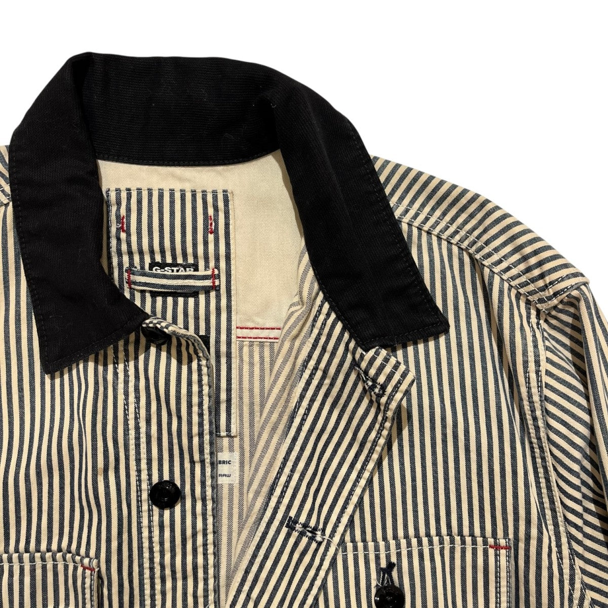 G-STAR RAW Exclusivesダメージコレクション加工ストライプカバーオールE Core Jacket カバーオール 古着・中古-3枚目のアイテム画像