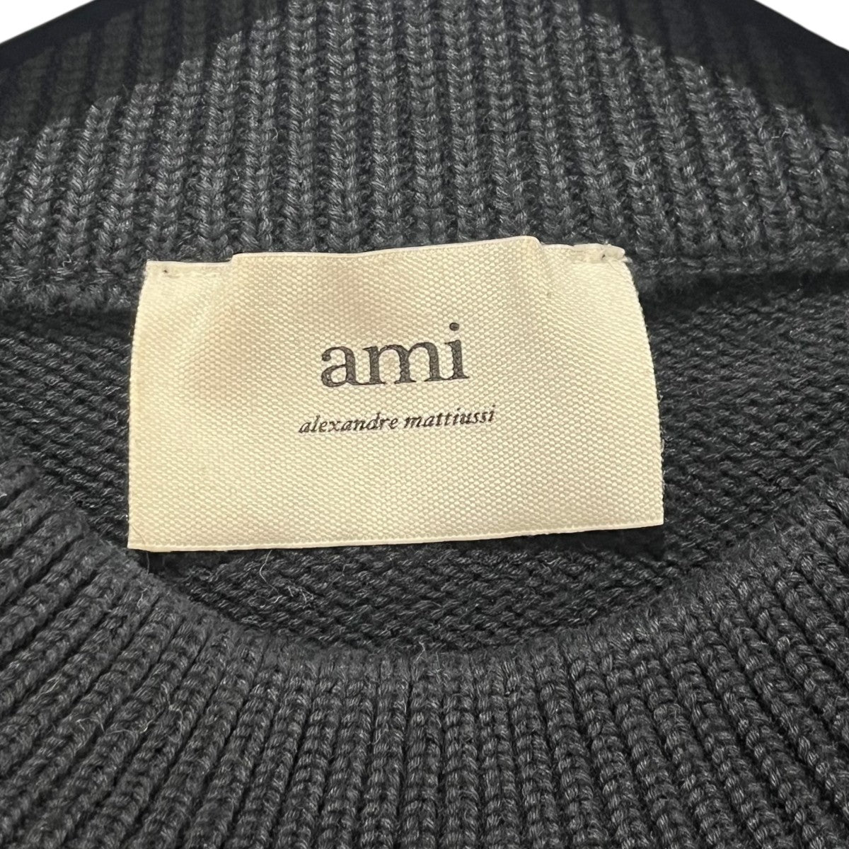 AMI PARIS ロゴデザインクルーネックニットE22UKS003.016 古着・中古-4枚目のアイテム画像