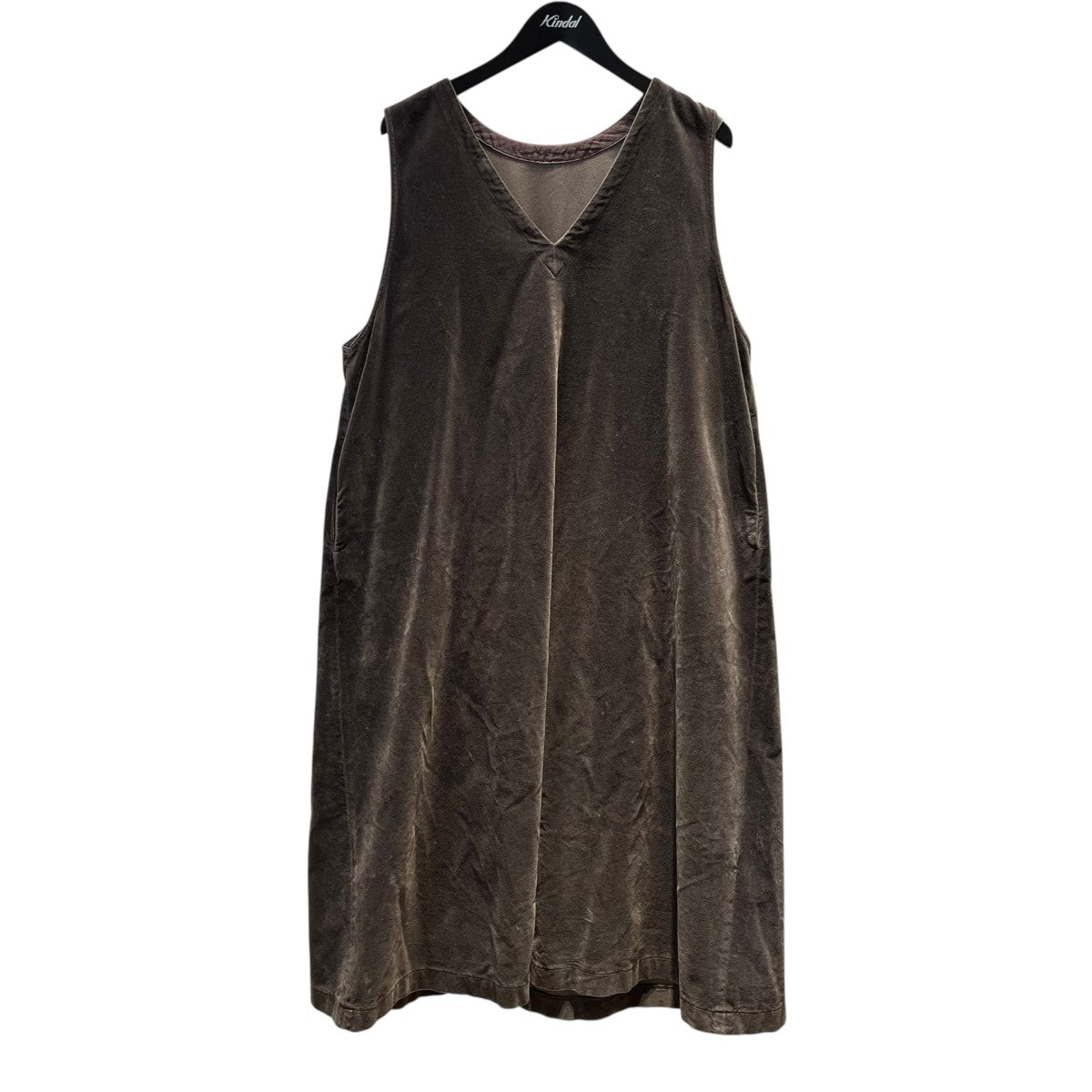 nest Robe コットンベルベット2wayVネックドレス無地ノースリーブワンピース01254-1108 古着・中古-1枚目のアイテム画像