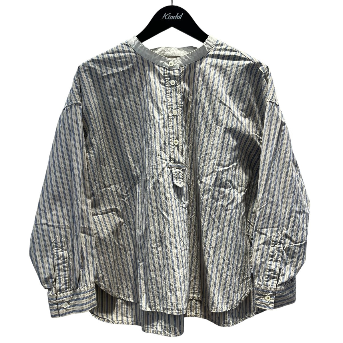 nest Robe コットンストライププルオンシャツストライプ01253-1096 古着・中古-1枚目のアイテム画像