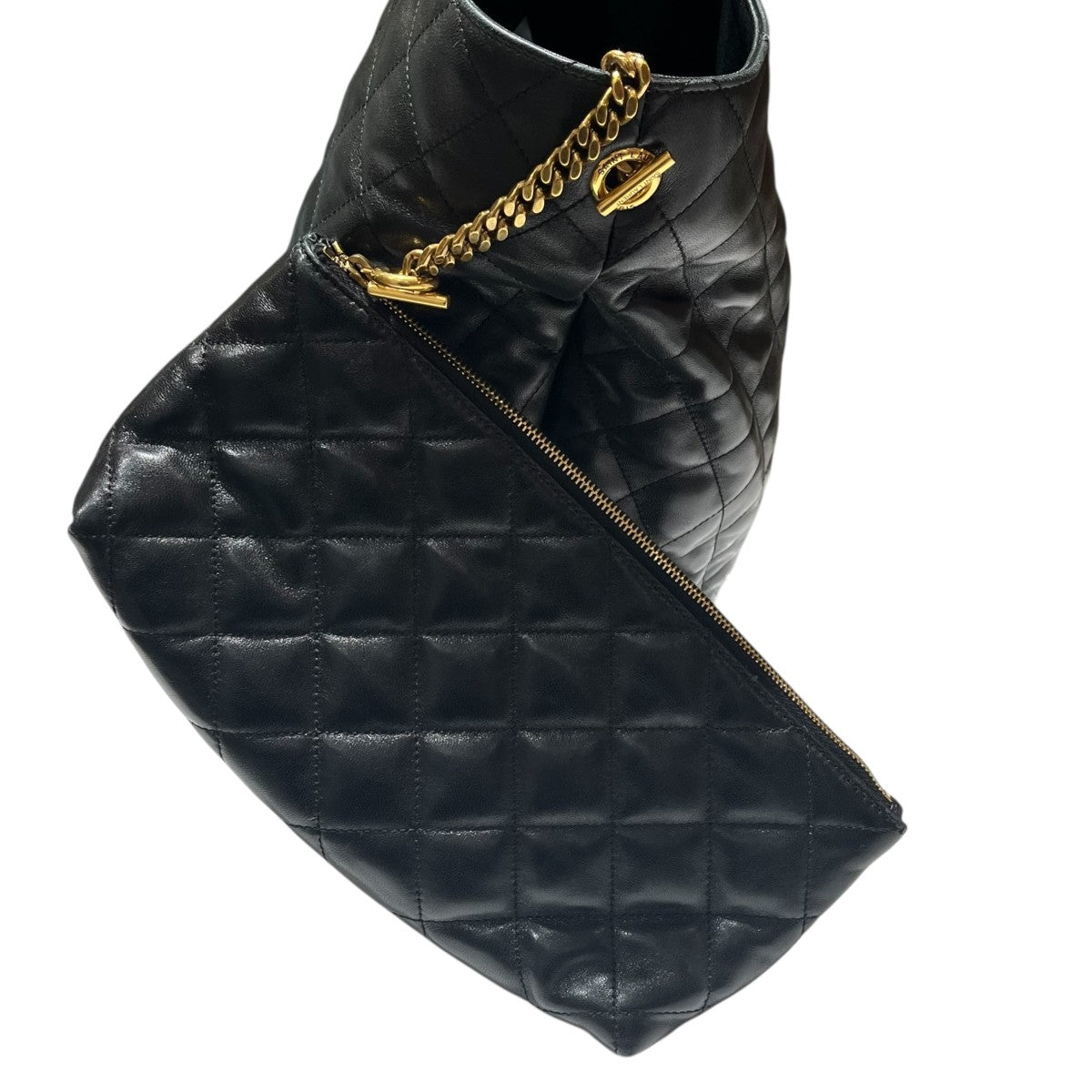 Saint Laurent Paris イカール マキシトートバッグポーチ付698651 古着・中古-4枚目のアイテム画像