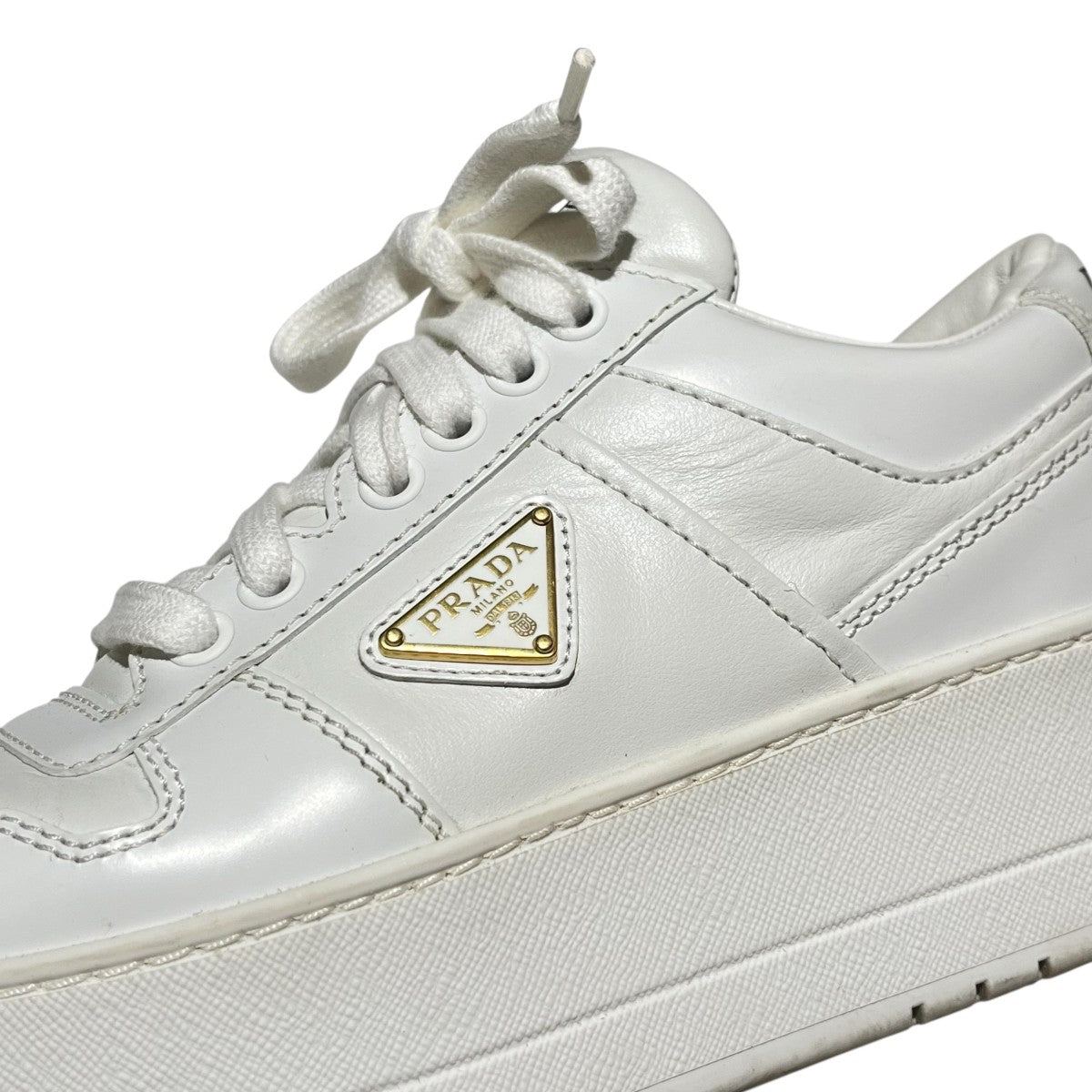 PRADA 1E792M DOWNTOWNトライアングルプレート プラットフォームスニーカー 古着・中古-7枚目のアイテム画像