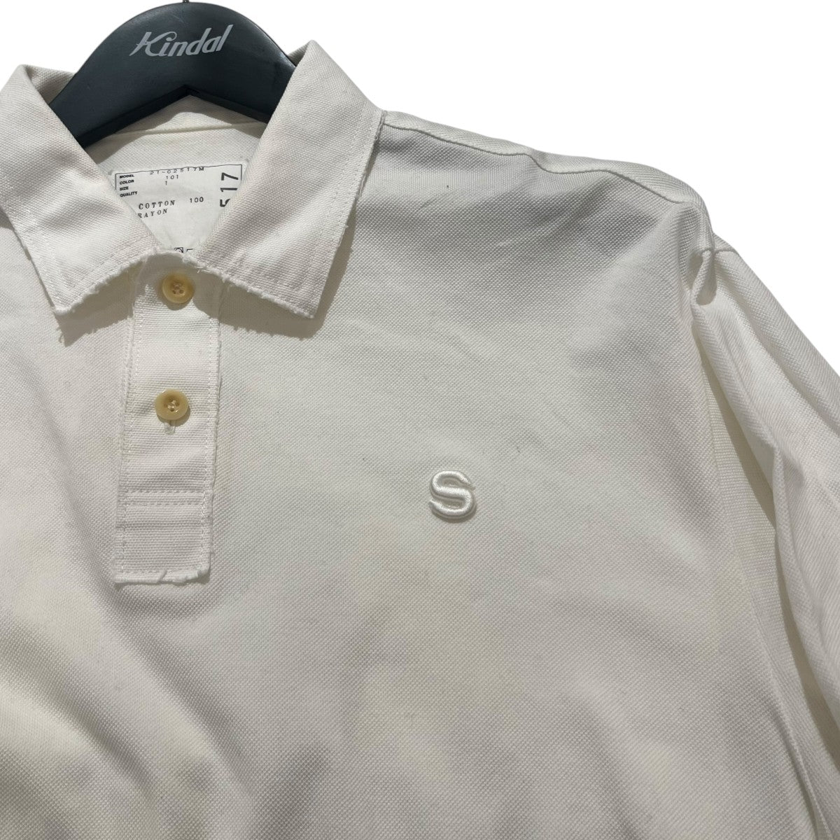 sacai 半袖ポロシャツ21-02517M Cotton Jersey Polo Shirt 古着・中古-3枚目のアイテム画像