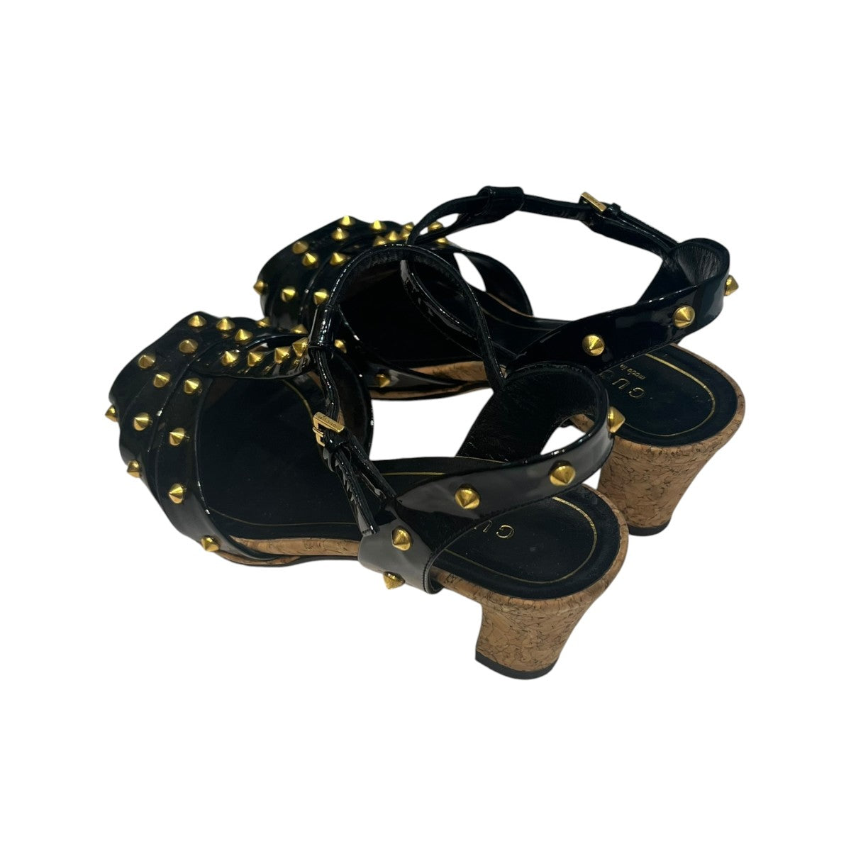 GUCCI スタッズスタッズ付きTストラップコルクサンダル 古着・中古-2枚目のアイテム画像