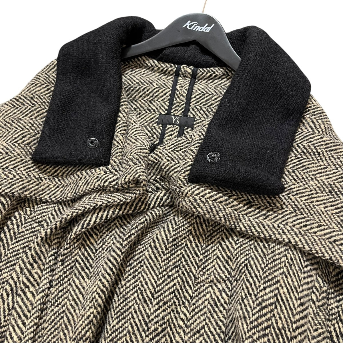 Y’s ヘリンボーンHERRINGBONE CAPE COATYV-C07-111 古着・中古-3枚目のアイテム画像