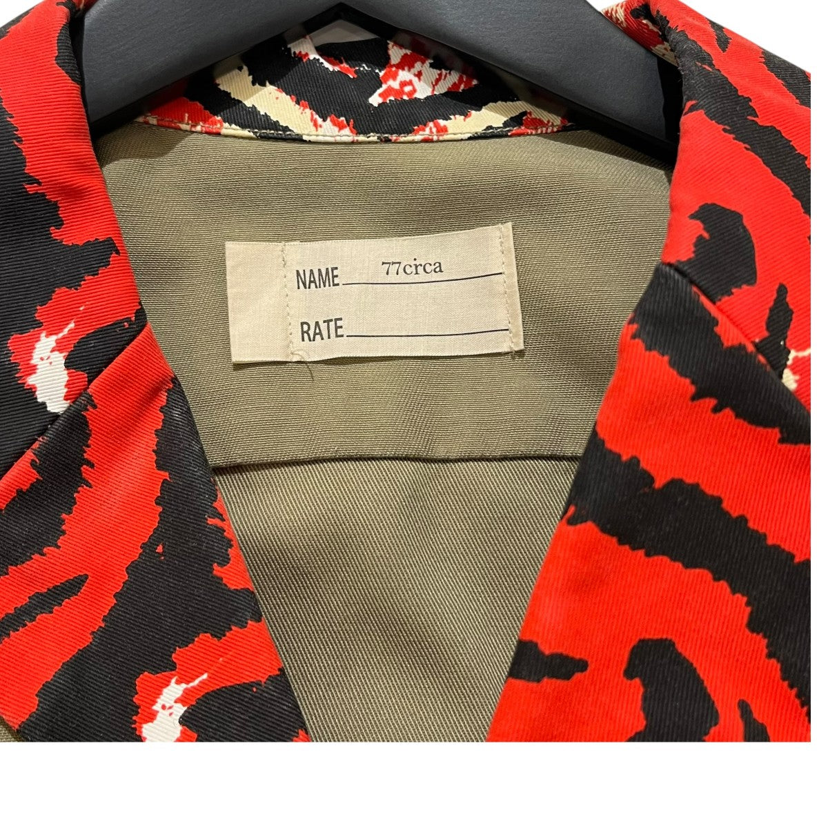 77circa×Dickies ワイドオープンカラービックシャツDK006387 tiger print work shirt 古着・中古-5枚目のアイテム画像