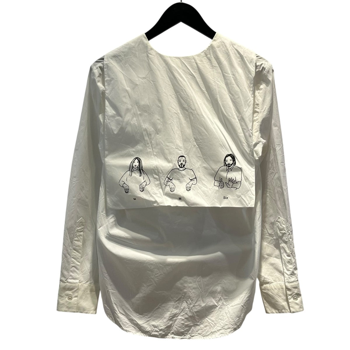 MM6 Maison Margiela 手話モチーフプリントシャツS52DL0156 S47294 古着・中古-2枚目のアイテム画像