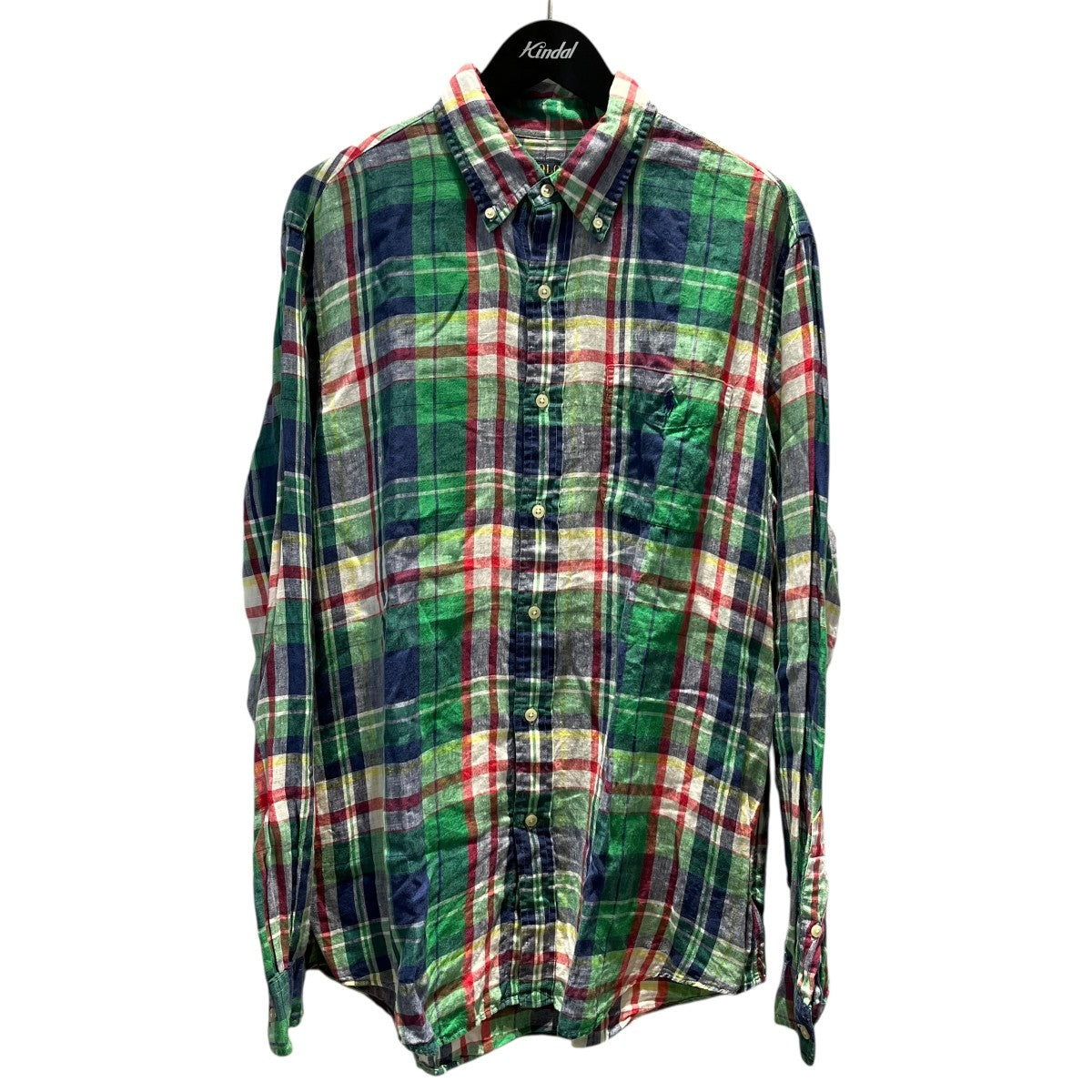 POLO RALPH LAUREN CUSTOM FITマドラスチェックボタンダウンシャツ 古着・中古-1枚目のアイテム画像