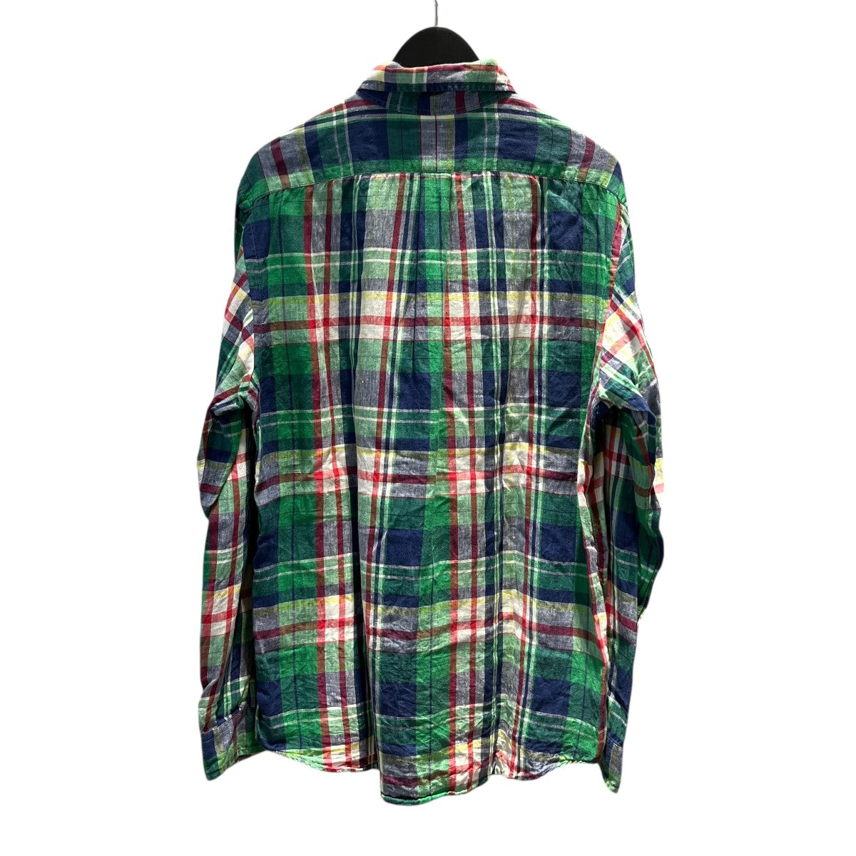 POLO RALPH LAUREN CUSTOM FITマドラスチェックボタンダウンシャツ 古着・中古-2枚目のアイテム画像