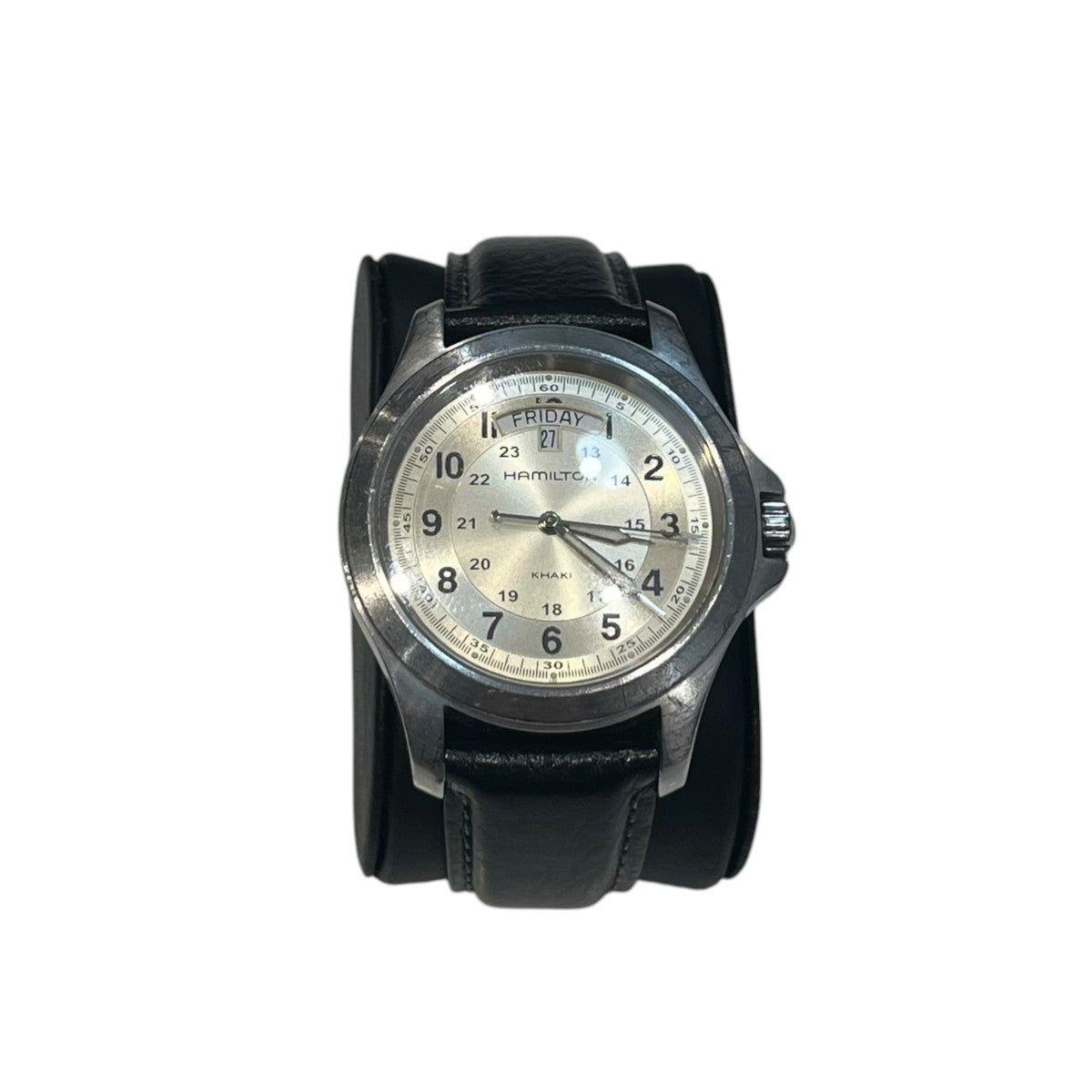 HAMILTON ハミルトン アイボリー ブラックレザーベルト 腕時計H644510 古着・中古-1枚目のアイテム画像