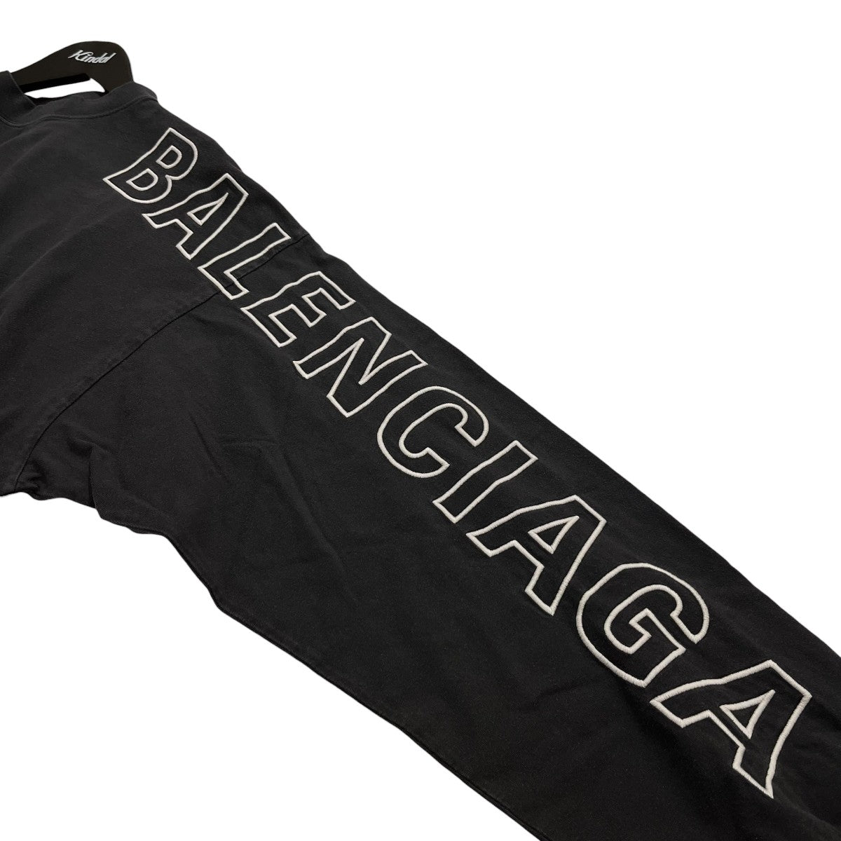 BALENCIAGA(バレンシアガ) 左袖ロゴ刺繍オーバーシルエット長袖Tシャツ