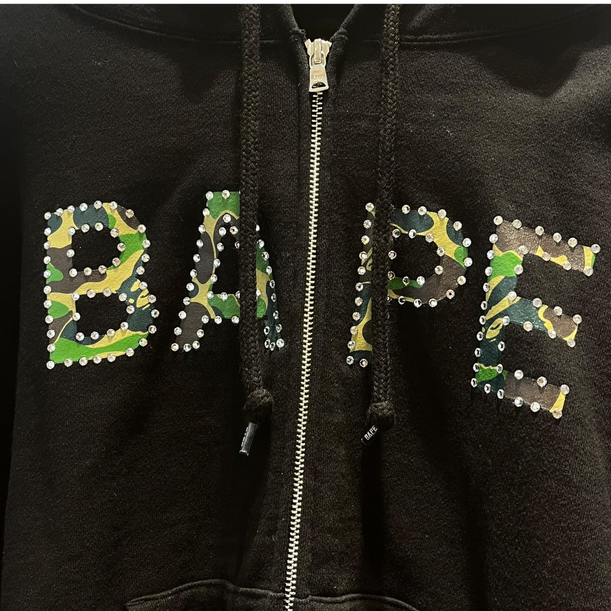 A BATHING APE 25SSABC CAMO CRYSTAL LOGO WIDE ZIP HOODIEジップパーカー 古着・中古-3枚目のアイテム画像