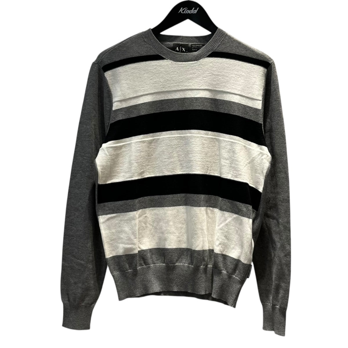 ARMANI EXCHANGE マルチボーダーニットセーター3ZZM1X ZMB1Z 古着・中古-1枚目のアイテム画像