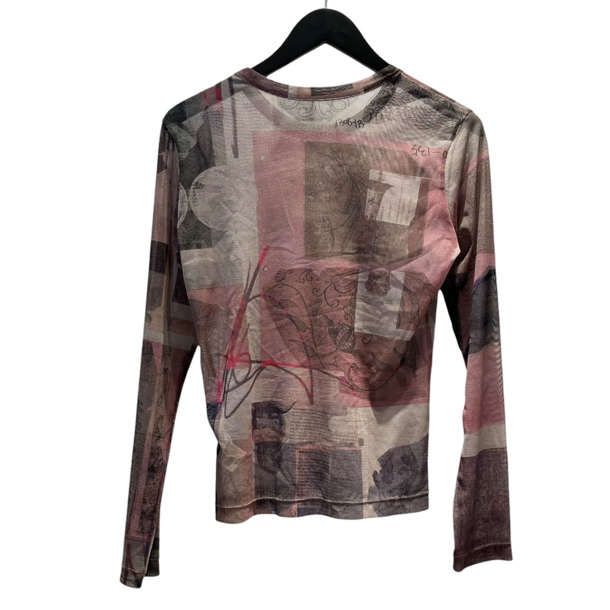 26SSTULLE VASE COLLAGE PRINT LONG SLEEVE TEEチュールレースコラージュプリント長袖カーディガンYK-T65-560