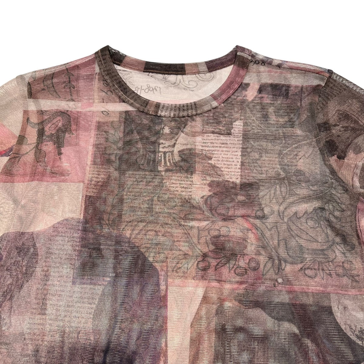 26SSTULLE VASE COLLAGE PRINT LONG SLEEVE TEEチュールレースコラージュプリント長袖カーディガンYK-T65-560