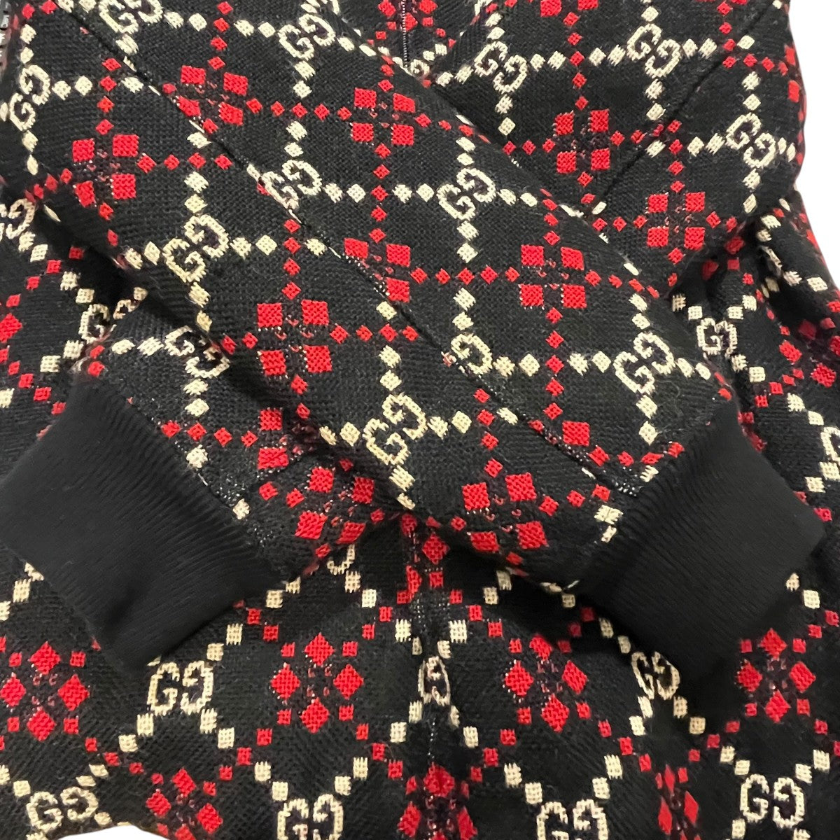 GUCCI ジップジャケット546330 19AW Macro GG diamond wool jacket 古着・中古-4枚目のアイテム画像