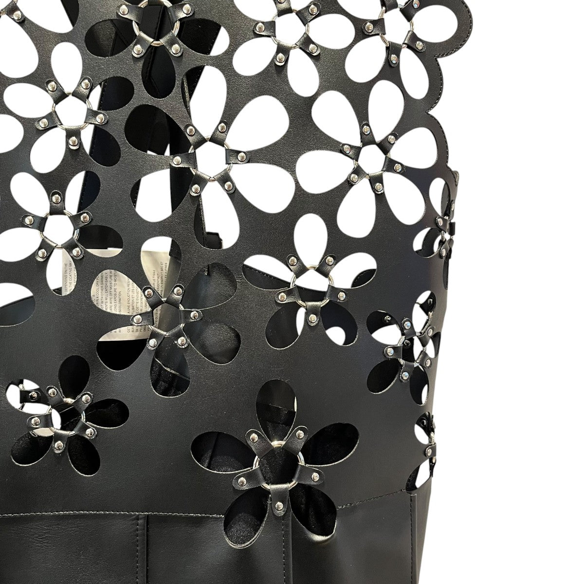 ⭐︎noir kei ninomiya ⭐︎黒のノースリーブドレス フラワー装飾 noir kei ninomiya(ノワールケイニノミヤ) レザー フラワー