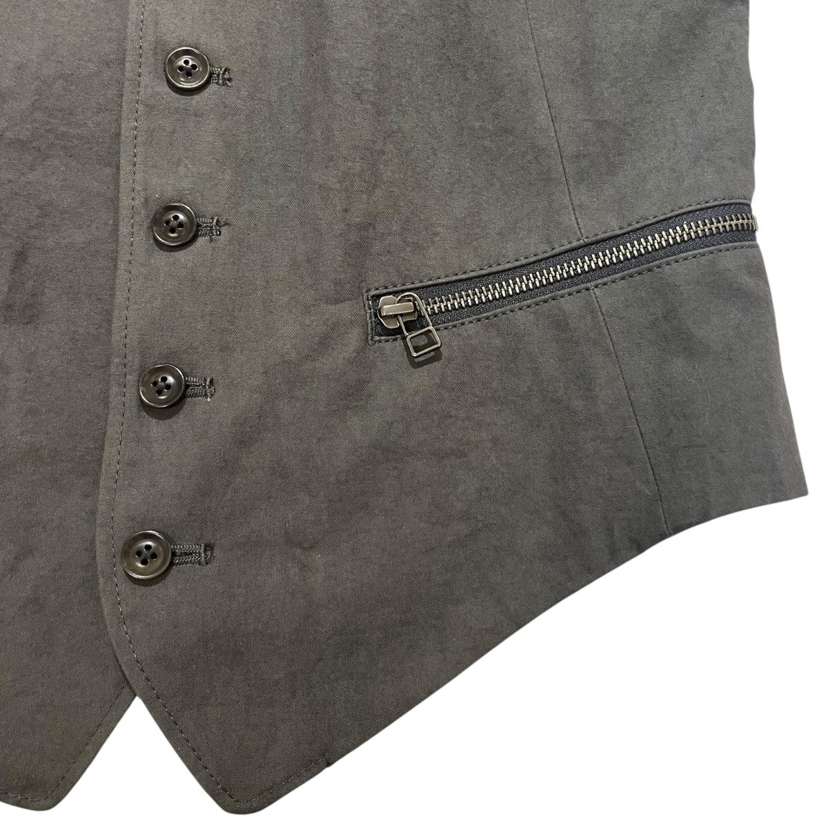 GROUND Y COTTON ZAZA CROSS WA ZIPPER POCKET VESTベストGO-V01-004 古着・中古-3枚目のアイテム画像
