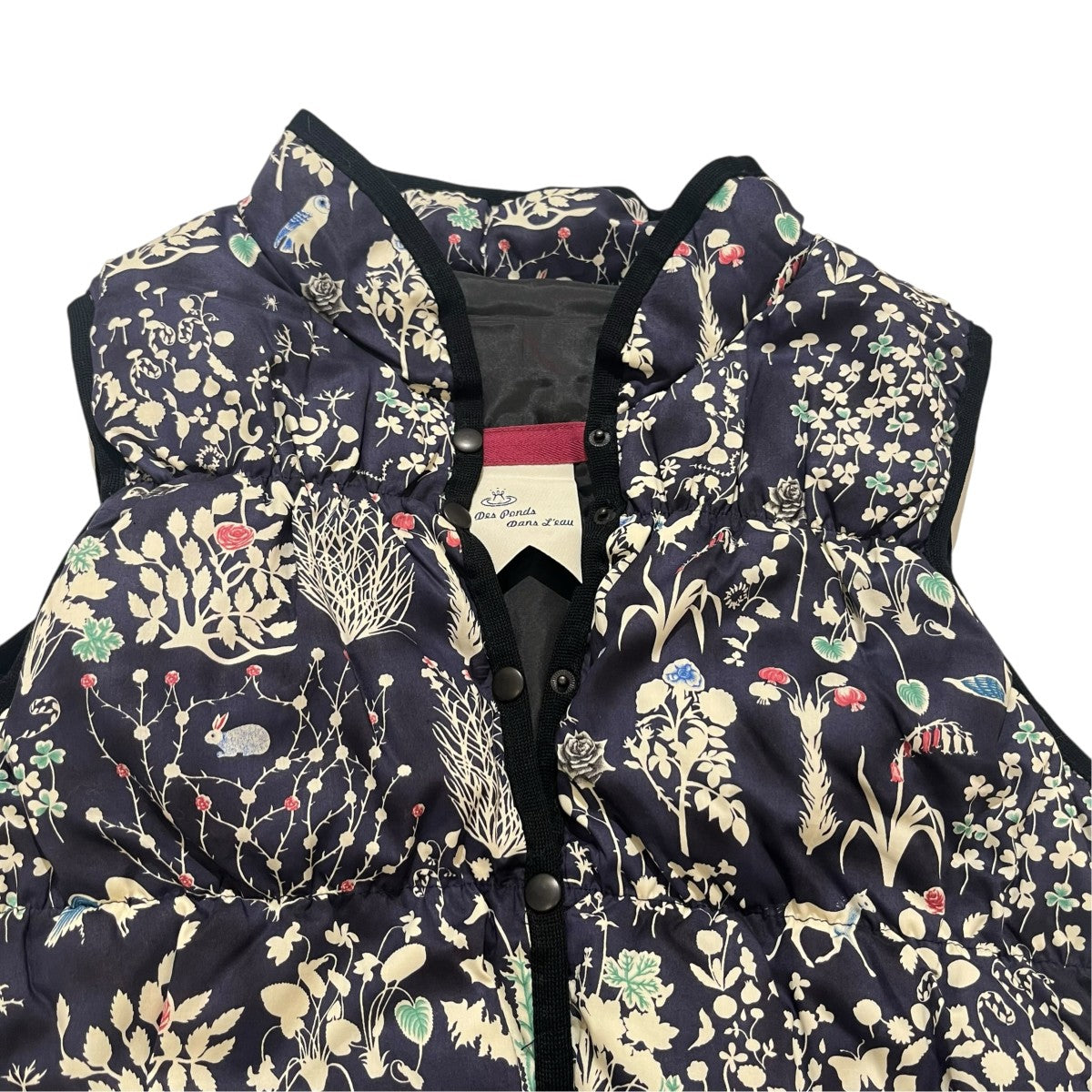 Des Ponds Dars Leau 総柄ダウンベスト 古着・中古-3枚目のアイテム画像