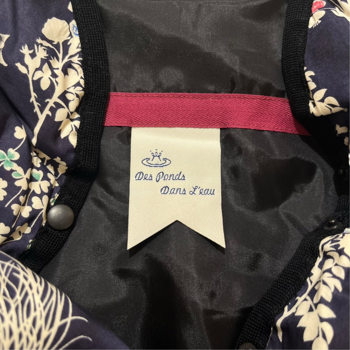 Des Ponds Dars Leau 総柄ダウンベスト 古着・中古-4枚目のアイテム画像