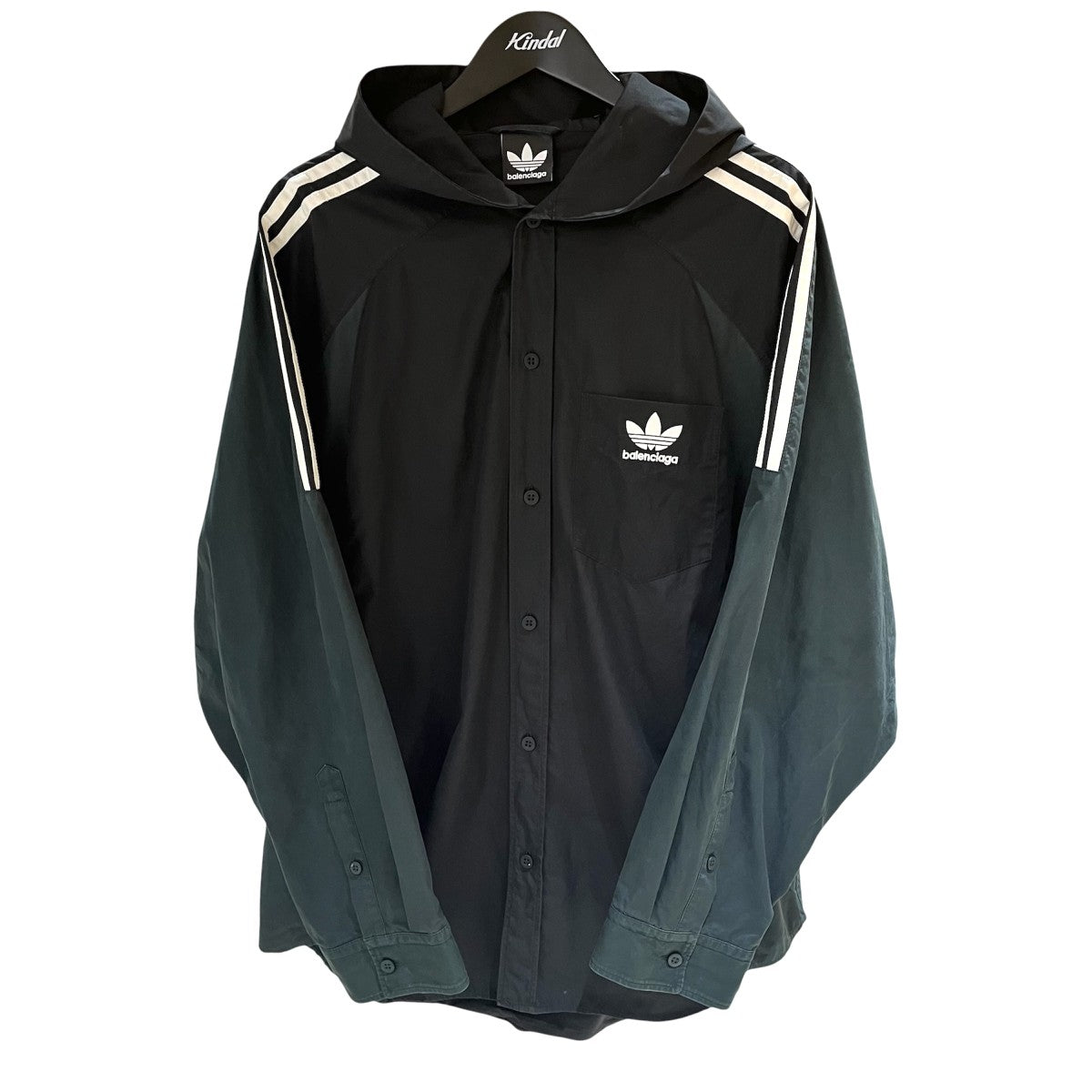 BALENCIAGA×adidas 3ライン ロゴ刺繍フーデッドシャツ725372 古着・中古-1枚目のアイテム画像
