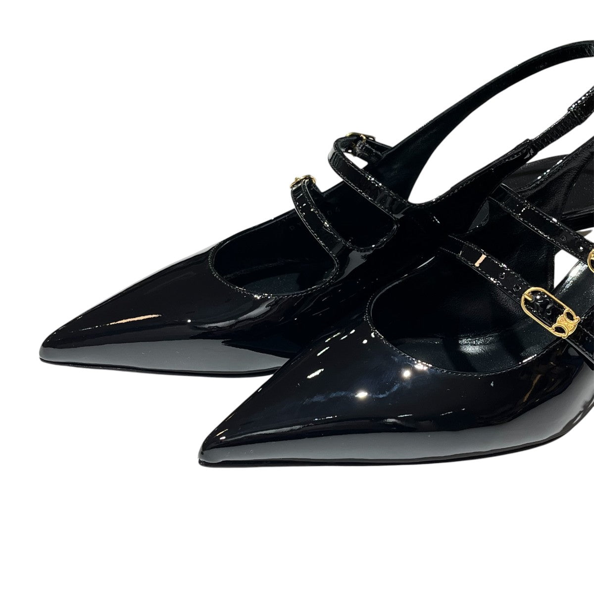 CELINE JUDY DOUBLE STRAP MARY JANEトリオンフバックル ストラップミュールサンダル 古着・中古-4枚目のアイテム画像
