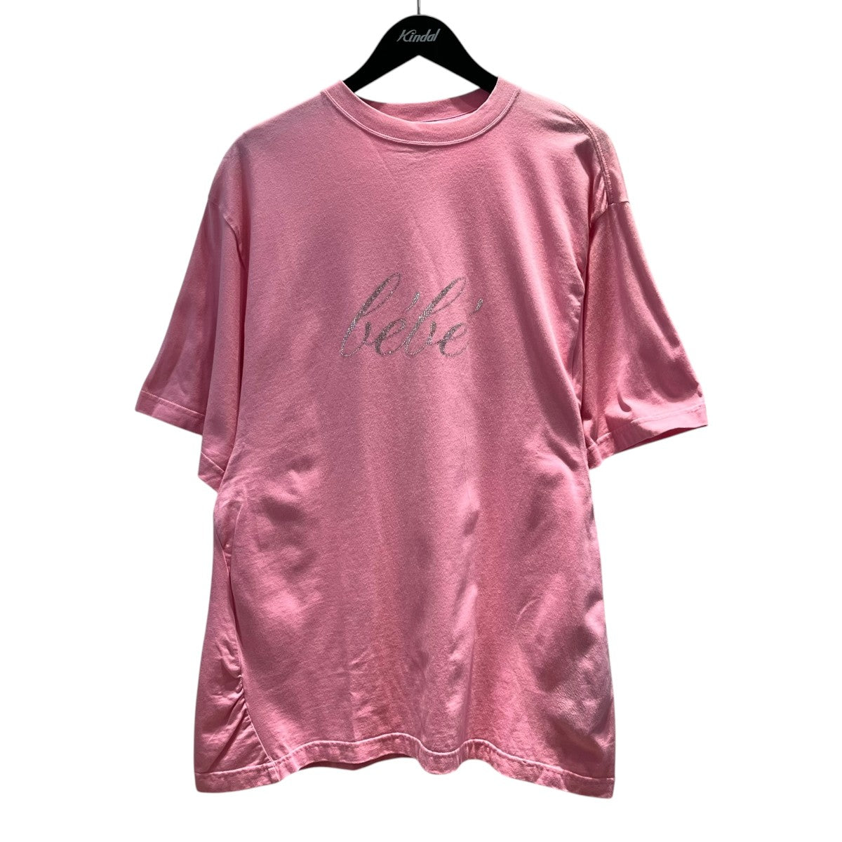 BALENCIAGA bebeラインストーンロゴ オーバーシルエット半袖カットソー681314 古着・中古-1枚目のアイテム画像