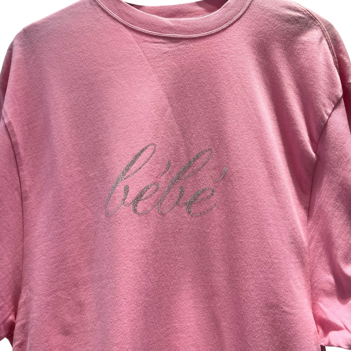 BALENCIAGA bebeラインストーンロゴ オーバーシルエット半袖カットソー681314 古着・中古-3枚目のアイテム画像